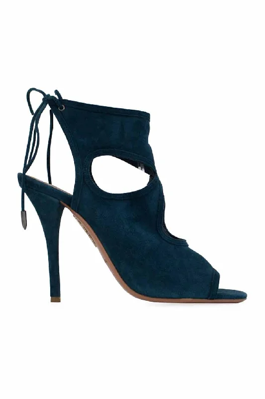 Women's forest green stiletto heel pumps for a nature - inspired look[WS2781] Aquazzura | Open Toed Pump