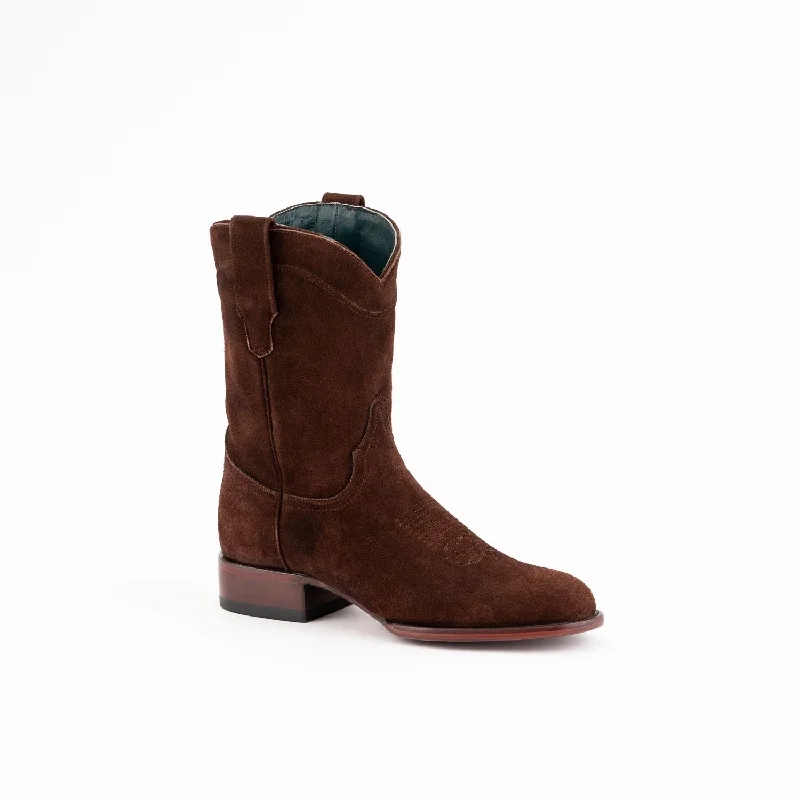 Alligator - print men's cowboy boots for a bold lookFerrini Mens Chocolate Leather Roughrider R-Toe Cowboy Boots Alligator - print men's cowboy boots for a bold lookFerrini Mens Chocolate Leather Roughrider R-Toe Cowboy Boots