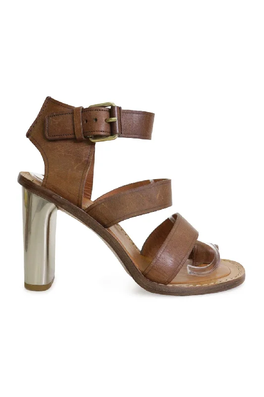 Women's strappy open - toe stiletto heel pumps with rhinestones[WS5102] Celine | High heel sandals