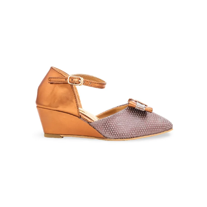 Women's microfiber stiletto heel pumps with moisture - wicking propertiesGirls Copper Fancy Pumps KD0591 Women's microfiber stiletto heel pumps with moisture - wicking propertiesGirls Copper Fancy Pumps KD0591