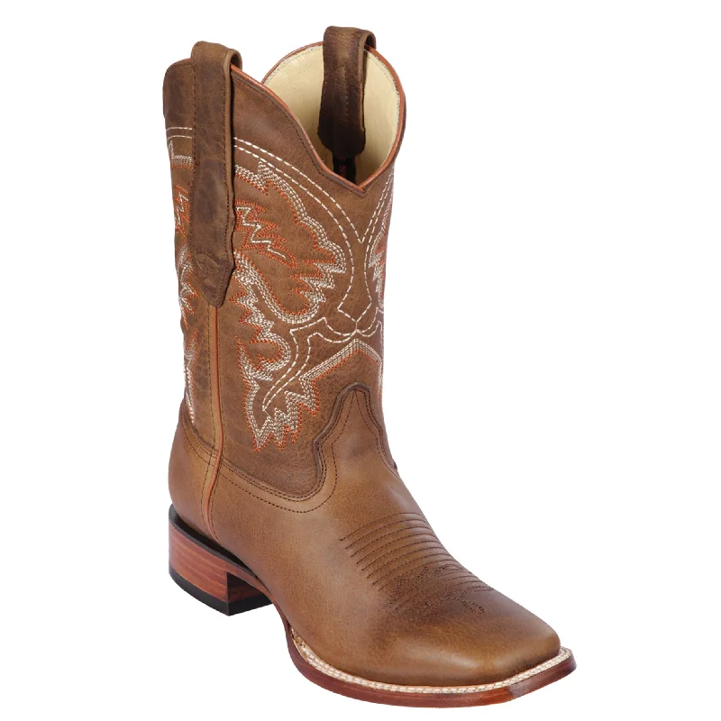 Men's cowboy boots with a rubber sole for tractionMen's Square Toe Cowboy Boots