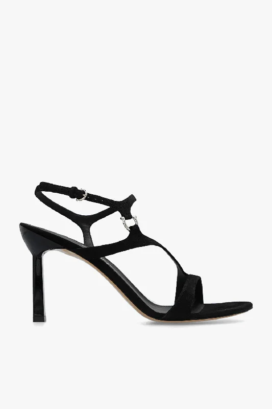 Women's pointed - toe slingback stiletto heel pumps in a peep - toe designSalvatore Ferragamo New Jille Black Suede Leather Heeled Shoes Women's pointed - toe slingback stiletto heel pumps in a peep - toe designSalvatore Ferragamo New Jille Black Suede Leather Heeled Shoes
