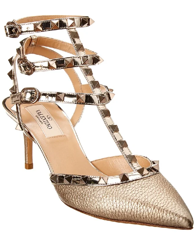 Women's snakeskin - embossed stiletto heel pumps for a bold statementValentino Rockstud Caged 65 Metallic Leather Ankle Strap Pump Women's snakeskin - embossed stiletto heel pumps for a bold statementValentino Rockstud Caged 65 Metallic Leather Ankle Strap Pump