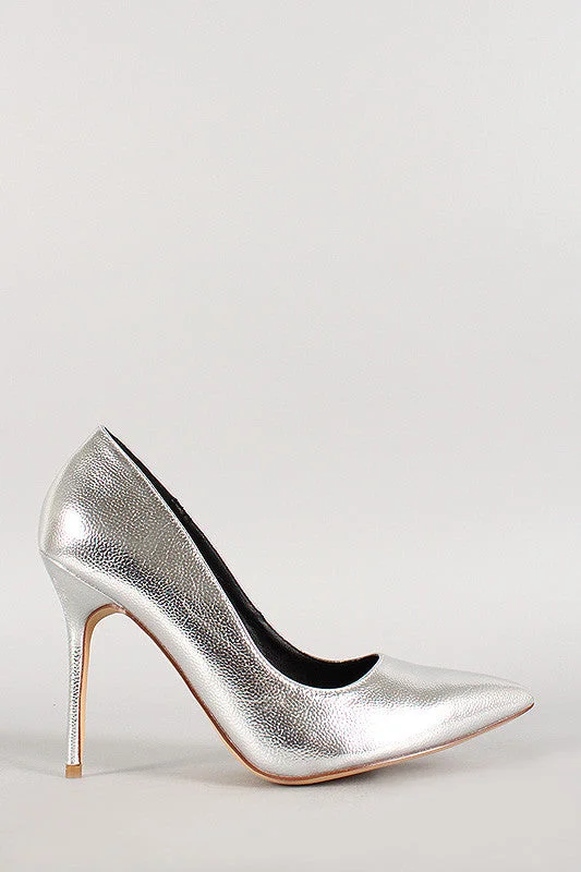 Women's velvet - covered stiletto heel pumps for a luxurious lookLiliana Metallic Pointy Toe Pump Women's velvet - covered stiletto heel pumps for a luxurious lookLiliana Metallic Pointy Toe Pump