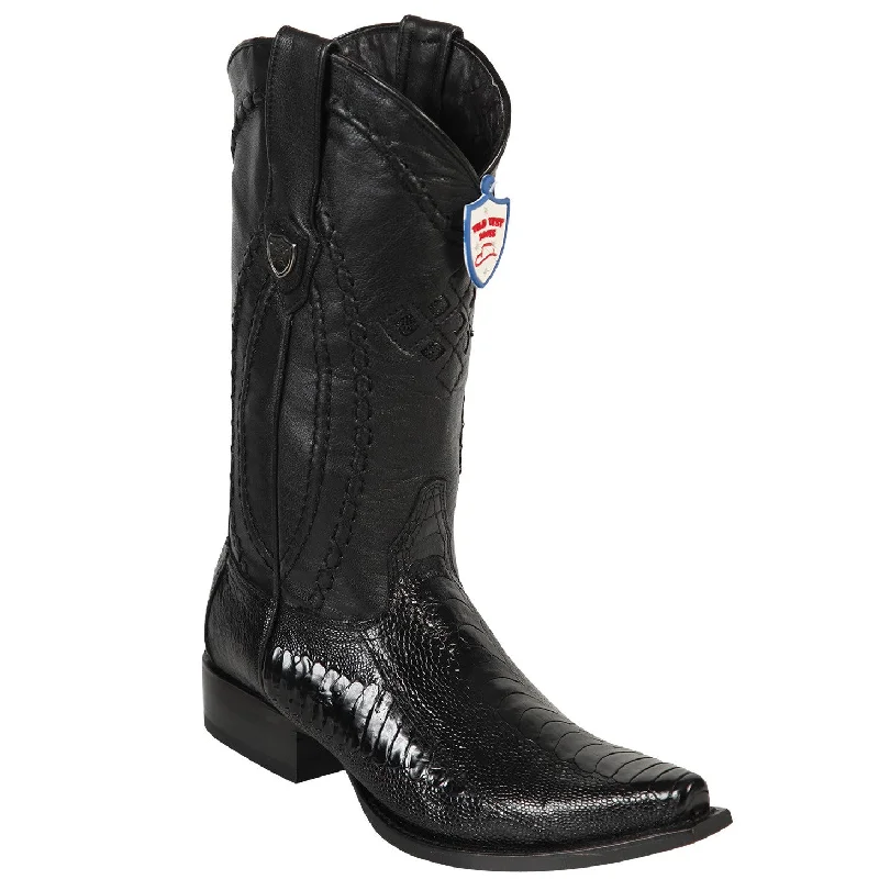 Men's cowboy boots with a leather sole for a classic lookOstrich Leg Cowboy Boots Snip Toe