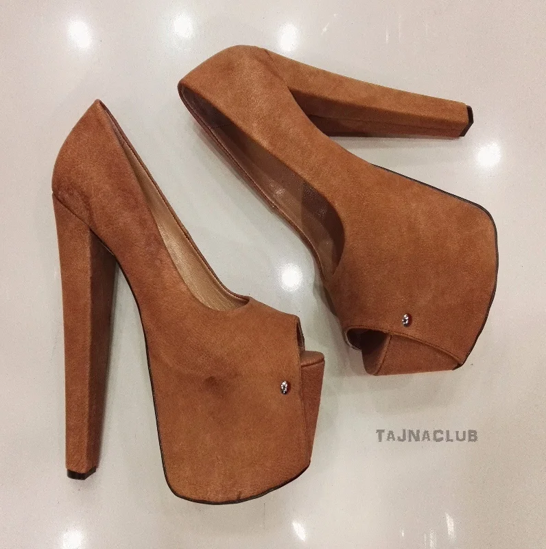 Women's velvet - covered stiletto heel pumps for a luxurious lookGinger Peep toe Platform High Heels Women's velvet - covered stiletto heel pumps for a luxurious lookGinger Peep toe Platform High Heels
