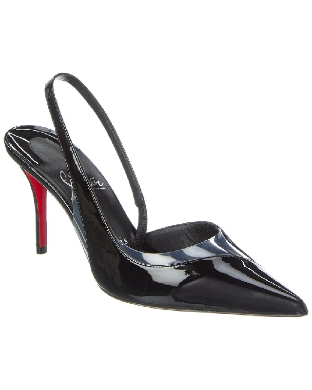 Women's royal blue stiletto heel pumps for a formal eventChristian Louboutin Posticha 80 Patent & Vinyl Slingback Pump Women's royal blue stiletto heel pumps for a formal eventChristian Louboutin Posticha 80 Patent & Vinyl Slingback Pump