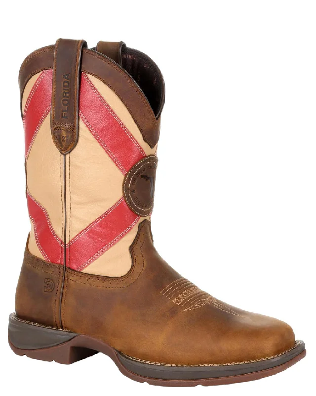 Men's western boots with a high - heeled design and a pointed toeMen's Florida State Flag Western Boots Men's western boots with a high - heeled design and a pointed toeMen's Florida State Flag Western Boots