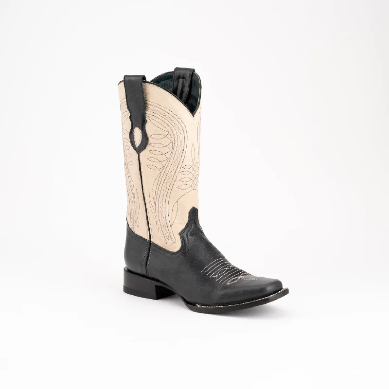 Men's cowboy boots with a heel guardFerrini Mens Blaze Black Leather Cowboy Boots