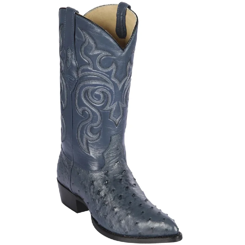 Alligator - print men's cowboy boots for a bold lookBlue Ostrich Cowboy Boots J-Toe
