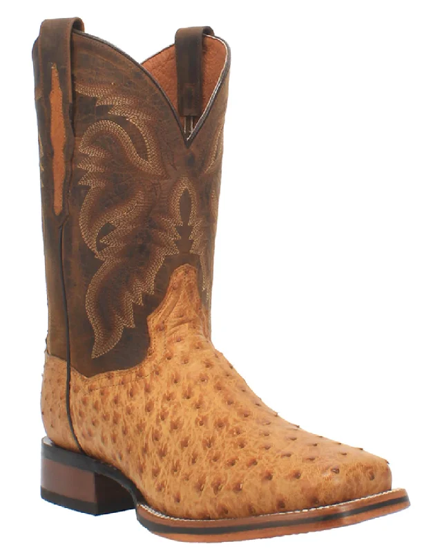 Men's western boots with a suede shaft and a leather soleMen's Kershaw Ostrich Western Boots
