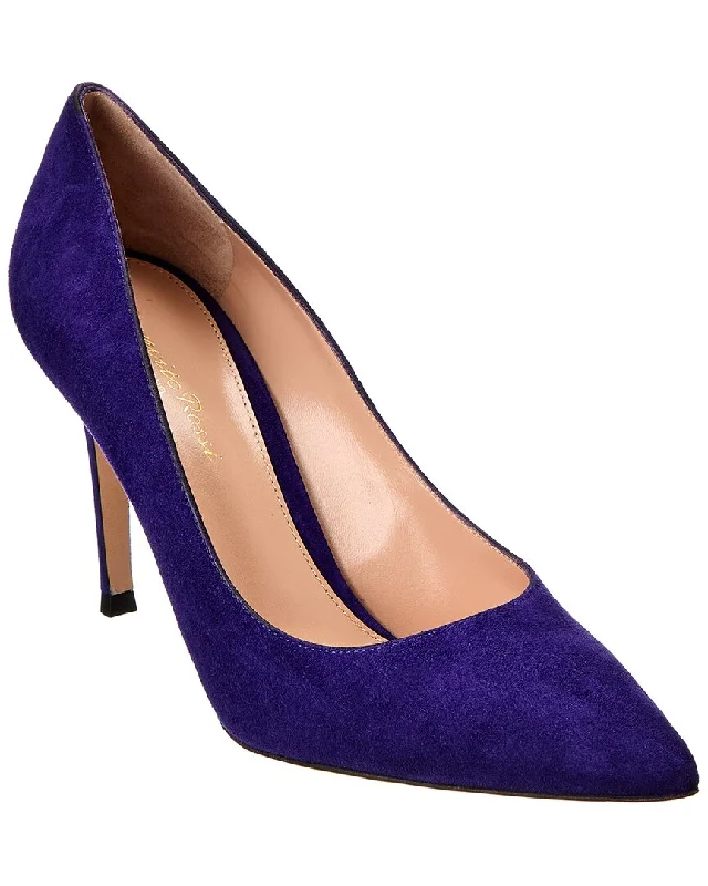 Women's mule - style stiletto heel pumps with a bow accentGianvito Rossi Gianvito 85 Suede Pump Women's mule - style stiletto heel pumps with a bow accentGianvito Rossi Gianvito 85 Suede Pump