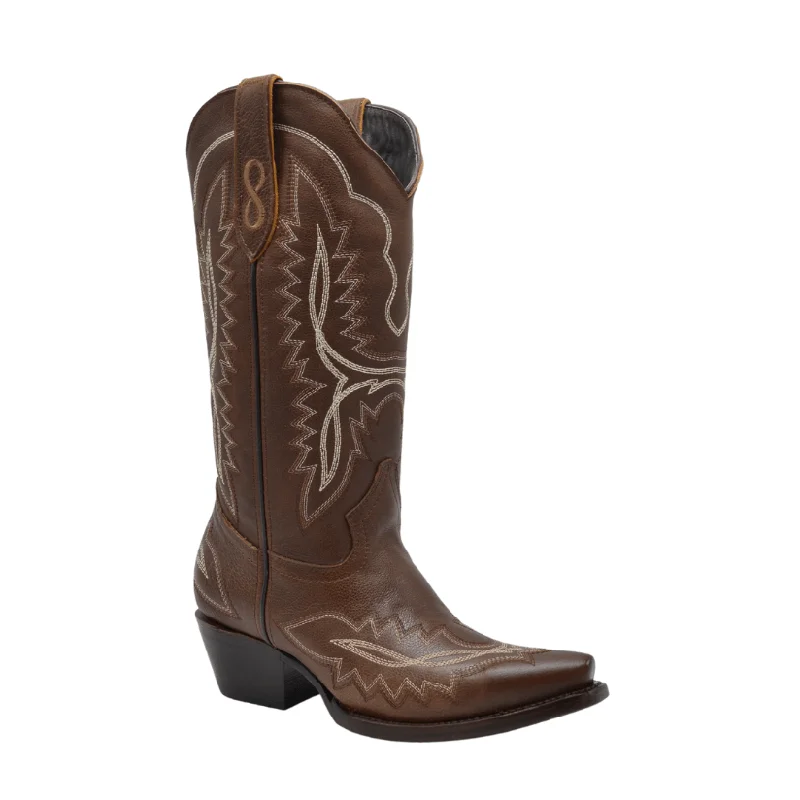 Alligator - print men's cowboy boots for a bold lookAMELIA Tobacco, Women's Snip Toe, Leather Sole, Cowboy Boots & Western Cowgirl Boots