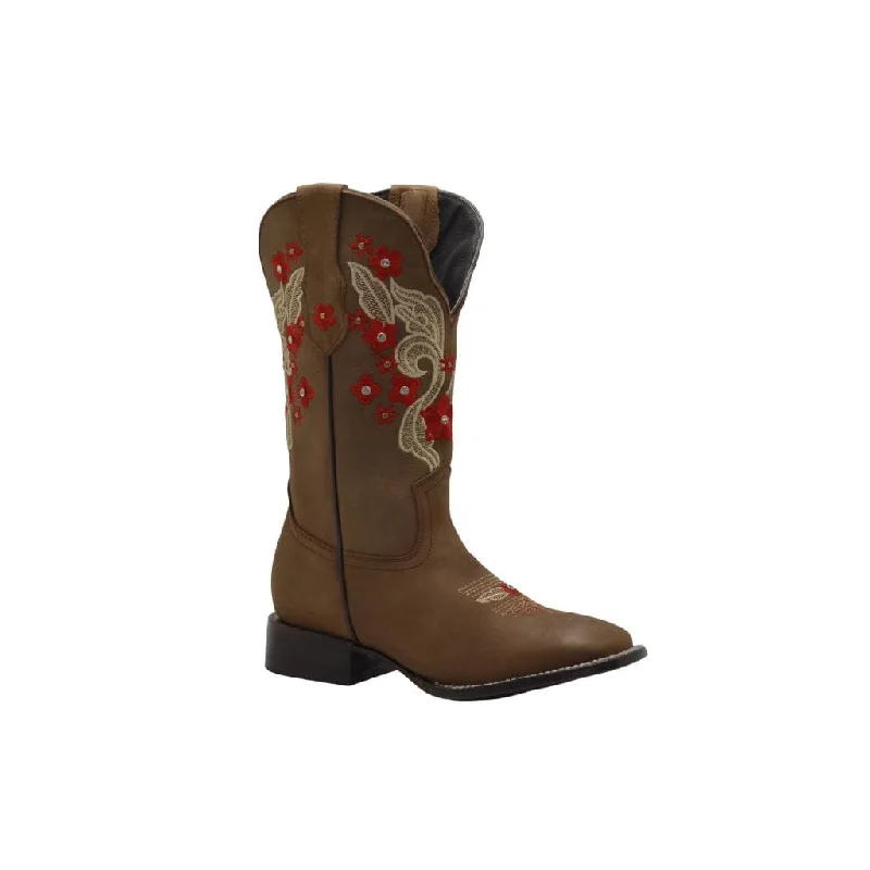 Men's cowboy boots with a snake - skin textureMen's western boots with a suede shaft and a leather soleJOE BOOTS 16-06 SAND/RED, Premium Women's Cowboy Boots,  Embroidered Red Flowers Cowgirls Boots: Square Toe Western Boots.