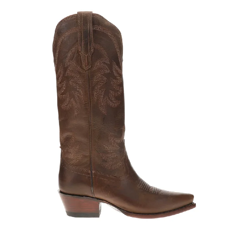 Men's cowboy boots with a scalloped edgeAnnie Embroidered Snip Toe Pull On Cowboy Boots