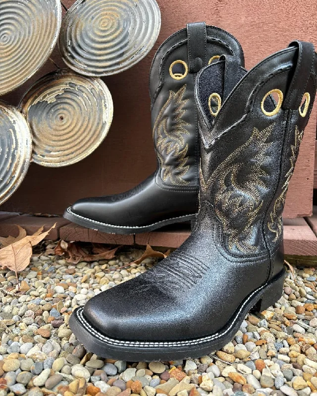 Men's cowboy boots with a decorative inlayLaredo Men's Black Kane Square Toe Cowboy Boots 7710 Men's cowboy boots with a decorative inlayLaredo Men's Black Kane Square Toe Cowboy Boots 7710