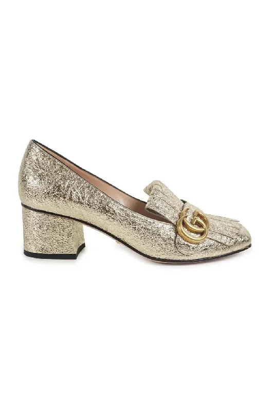 Women's lace - trimmed stiletto heel pumps with a scalloped edge[WS5270] Gucci | Mid Heel Pump