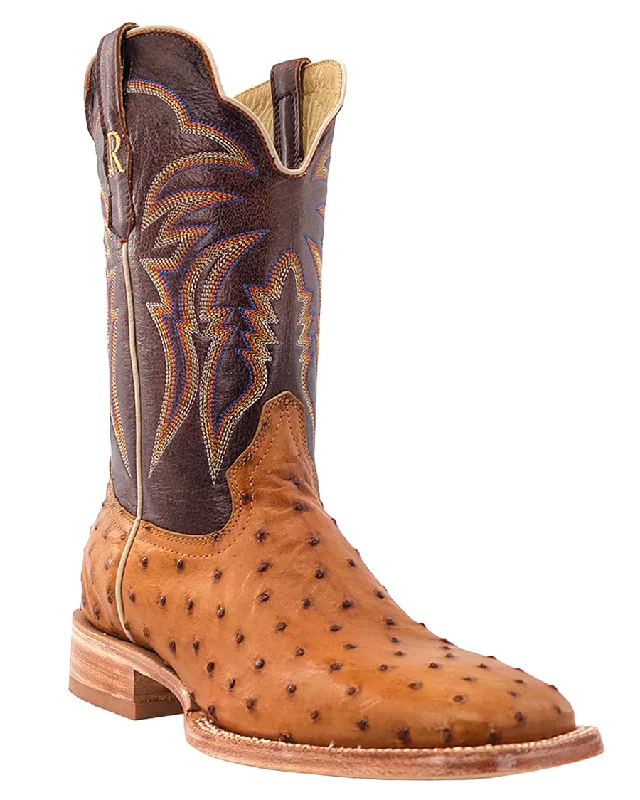 Men's western boots with a decorative inlay on the toe and heelMen's Antique Bruciato Exotic Western Boots