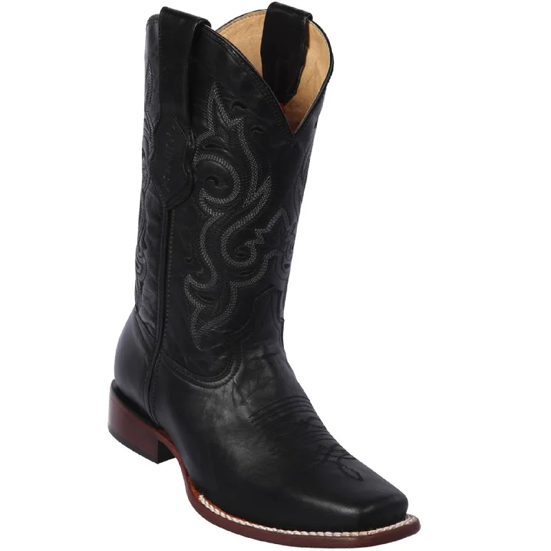 Men's cowboy boots with a leather lining for comfortBlack Square Toe Cowboy Boots