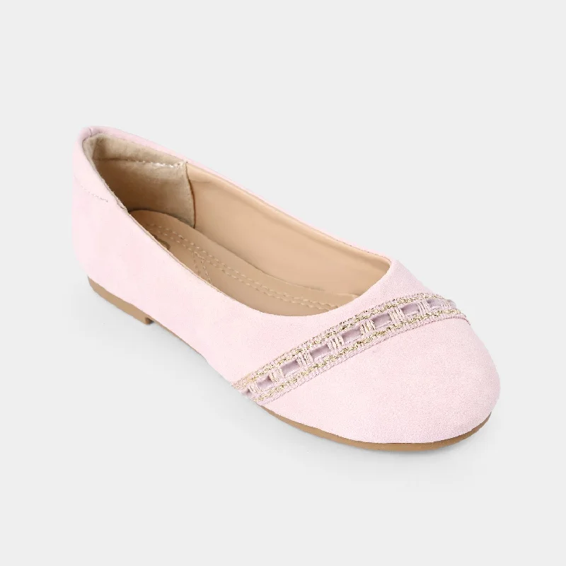 Women's prom stiletto heel pumps in a shimmery fabricGirls Pumps ZP-029-Peach