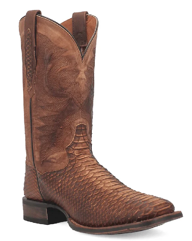 Men's genuine leather western boots with a snake - skin inlayMen’s KA Western Boots Men's genuine leather western boots with a snake - skin inlayMen’s KA Western Boots