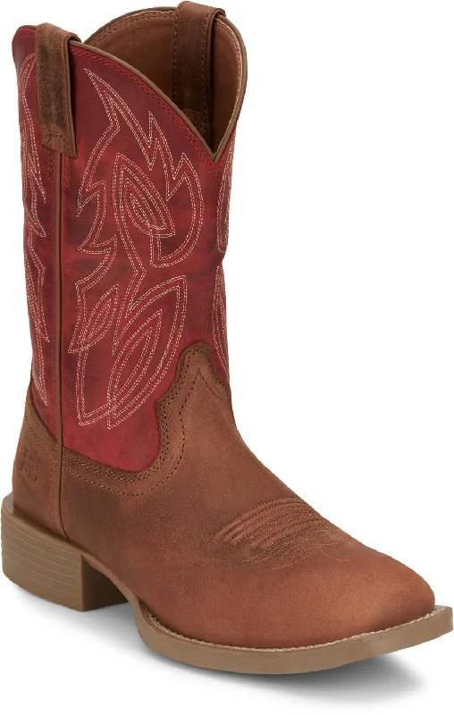 Men's cowboy boots with a silver - toned buckleJustin Mens Canter Roasted Cognac Water Buffalo Cowboy Boots Men's cowboy boots with a silver - toned buckleJustin Mens Canter Roasted Cognac Water Buffalo Cowboy Boots