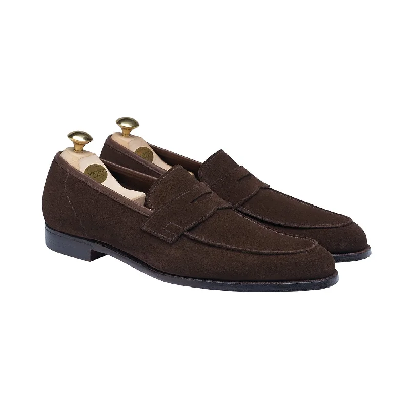 Men's loafers with a low - heeled designCadogan Dark Brown Calf Suede