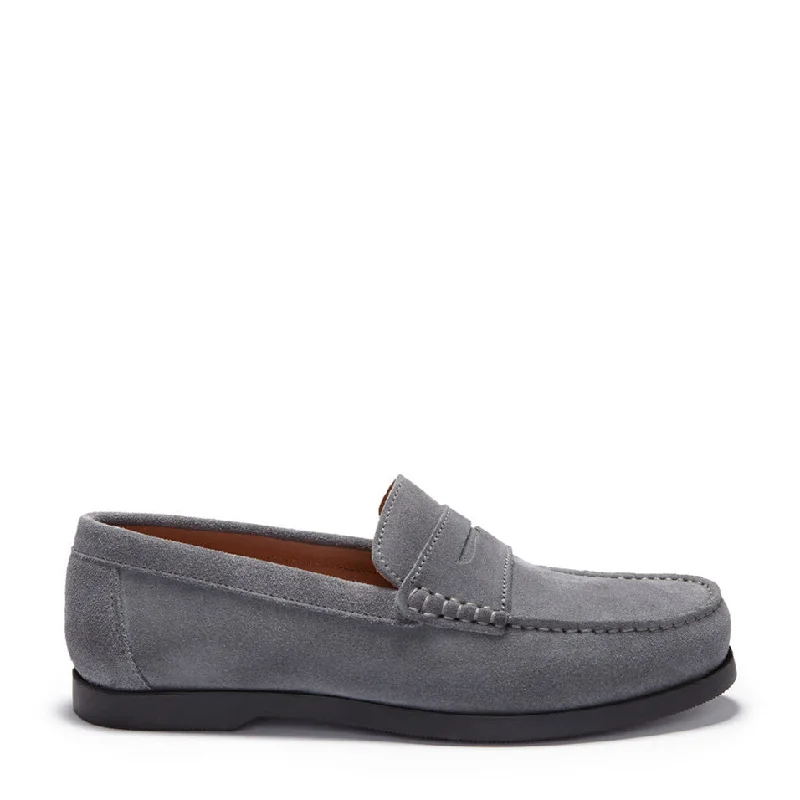 Men's loafers with a flexible sole for easy movementBoat Loafers, slate grey suede