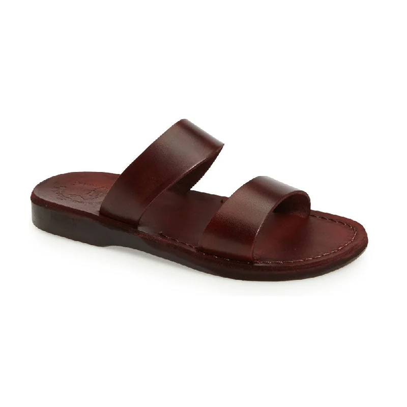 Flip - flop style men's sandals for beach wearFlip - flop style men's sandals for beach wearAviv - Leather Double Strap Sandal | Brown