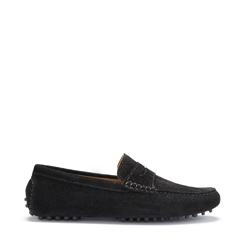 Men's loafers with a memory foam insolePenny Driving Loafers, black suede