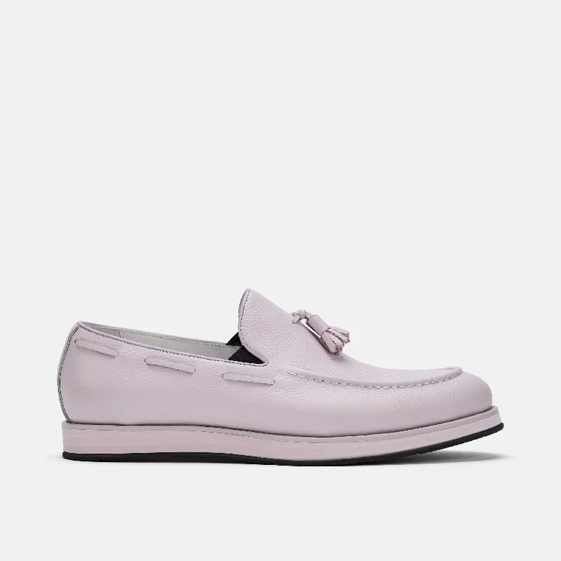 Men's loafers with a rubber sole for durabilityApollo Blush Leather Tassel Loafers