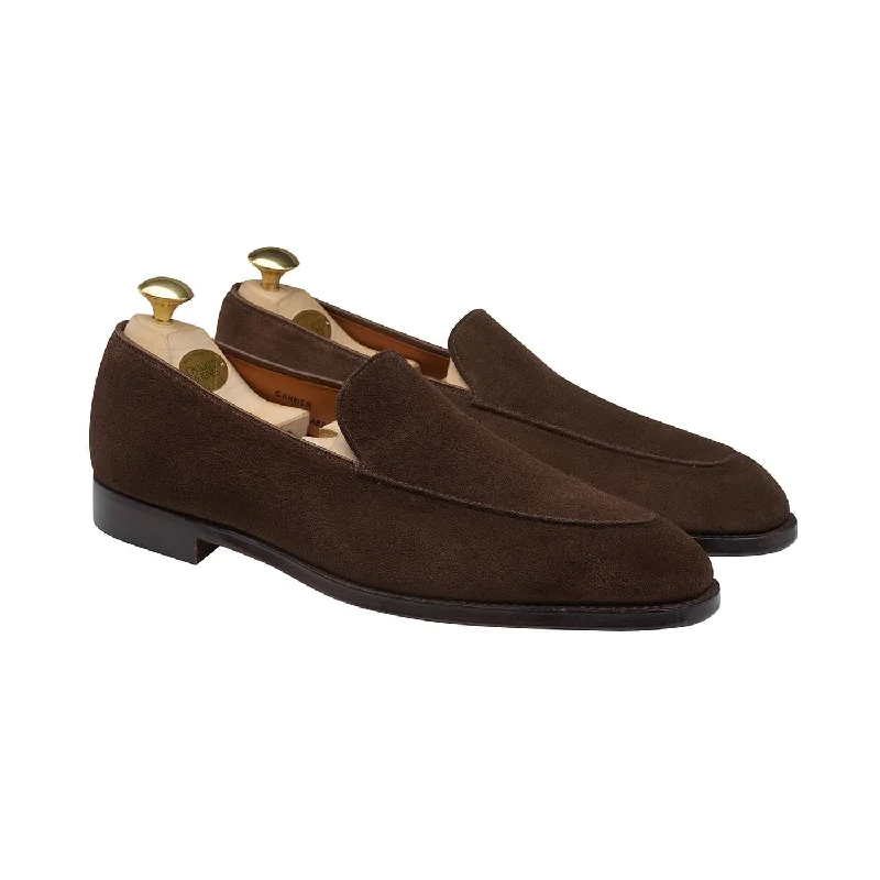 Men's loafers with a decorative buckleCannes Dark Brown Calf Suede