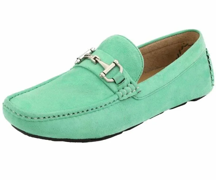 Men's loafers with a perforated leather upper for ventilationWalken Mint Green