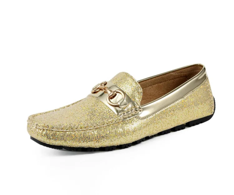 Men's loafers with a perforated leather upper for ventilationSamson Gold