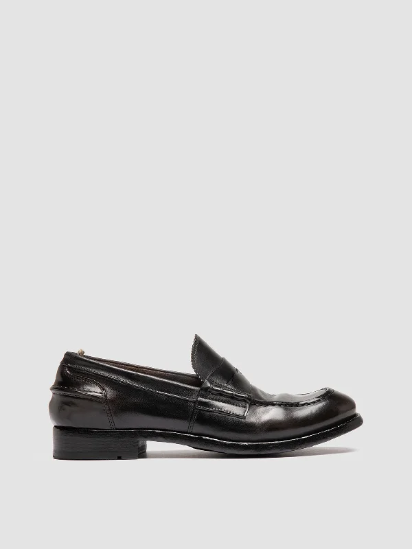 Men's loafers with a smooth leather finishBALANCE 017 - Brown Penny Leather Loafers