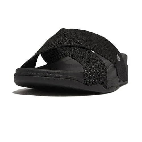 Waterproof men's sandals for water activitiesFitFlop Men's Surfer Two-Tone Webbing Cross Slides - Black Waterproof men's sandals for water activitiesFitFlop Men's Surfer Two-Tone Webbing Cross Slides - Black