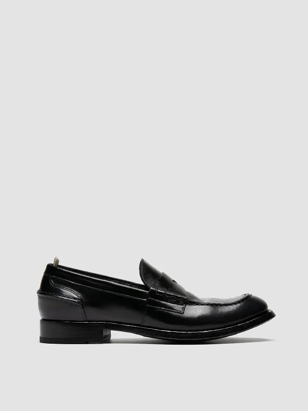 Men's loafers with a low - heeled designBALANCE 017 - Blue Penny Leather Loafers