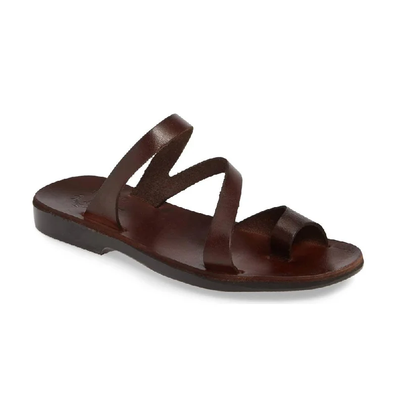 Men's sandals with a stretchy strap for a better fitNoah - Leather Slide On Sandal | Brown Men's sandals with a stretchy strap for a better fitNoah - Leather Slide On Sandal | Brown