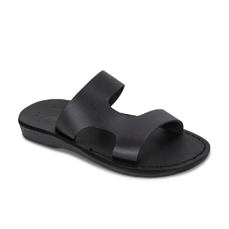 Men's sandals with a removable insole for cleaningMen's sandals with a removable insole for cleaningJune - Leather Side Strap Sandal | Black