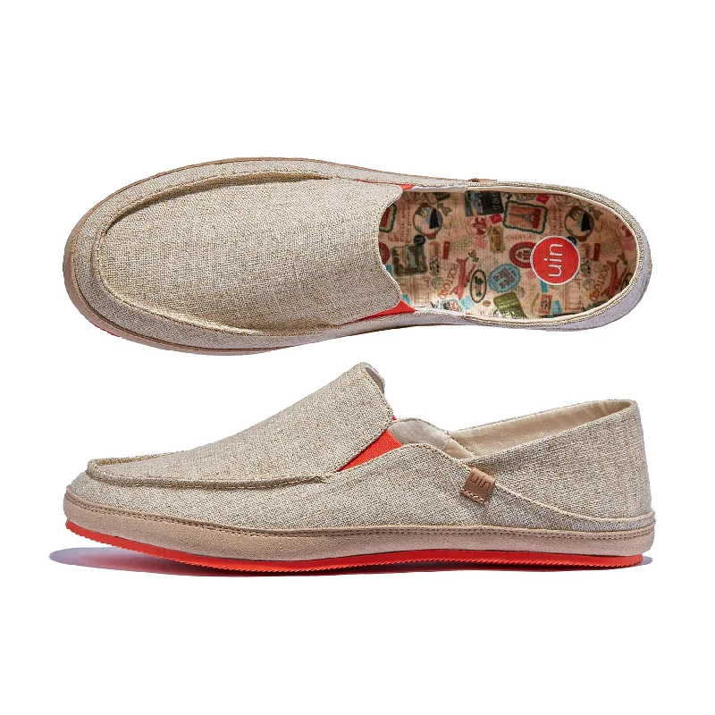 Men's loafers with a stretchy side panel for a better fitLight Khaki Formentera II Men