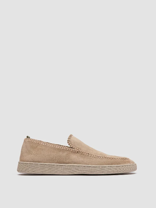 Men's loafers with a rubber sole for durabilityHERBIE 011 - Beige Suede Penny Loafers Men's loafers with a rubber sole for durabilityHERBIE 011 - Beige Suede Penny Loafers