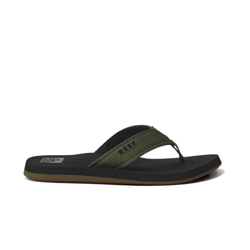 Men's sandals with a stretchy strap for a better fitReef Men's The Layback - Black/Olive