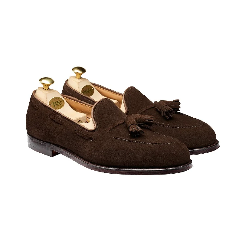 Men's loafers with a removable insole for cleaningCavendish Dark Brown Calf Suede