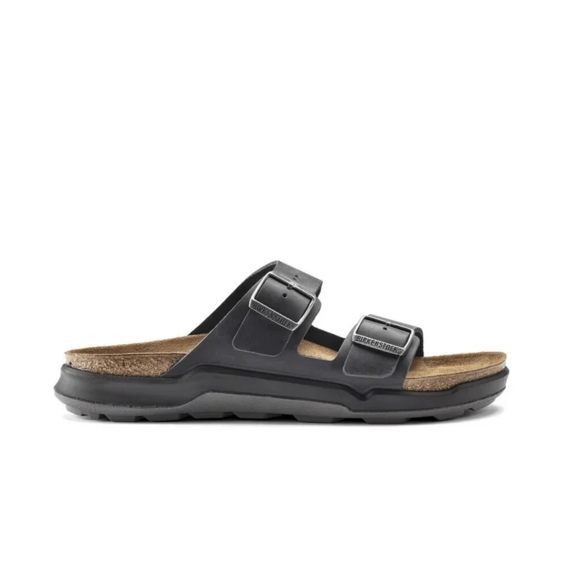 Men's sandals in a neutral color like black or brownBirkenstock Men's Arizona Rugged - Black Oiled Leather