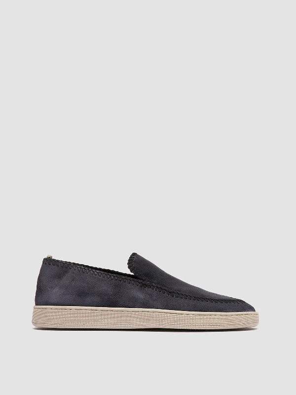 Men's loafers with a contrast stitching detailHERBIE 011 - Blue Suede Penny Loafers Men's loafers with a contrast stitching detailHERBIE 011 - Blue Suede Penny Loafers