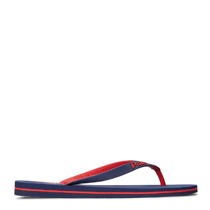 Men's sandals with a contrast stitching detailPolo Ralph Lauren Bolt Logo Flip-Flop Newport Navy / Red Men's sandals with a contrast stitching detailPolo Ralph Lauren Bolt Logo Flip-Flop Newport Navy / Red