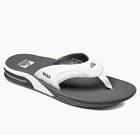 Men's sandals with a decorative buckle or charmMen's sandals with a decorative buckle or charmReef Mens Fanning Grey White Sandal 2026 GRW Men's sandals with a decorative buckle or charmMen's sandals with a decorative buckle or charmReef Mens Fanning Grey White Sandal 2026 GRW