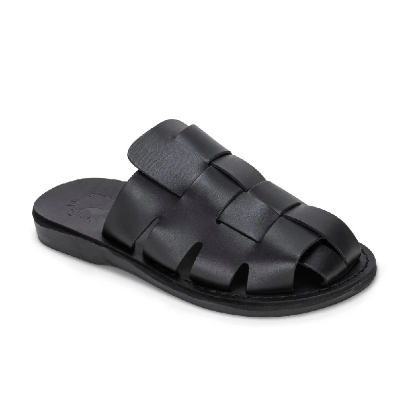 Men's sandals with a leather lining for comfortSailor - Leather Braided Mule Slide | Black