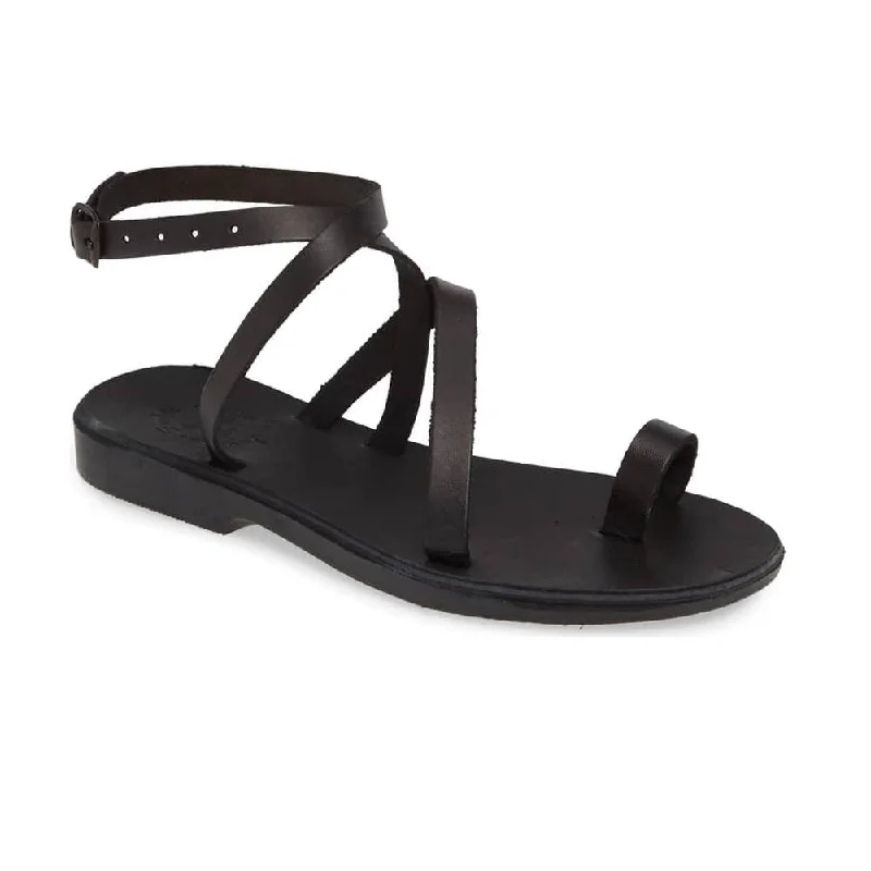 Men's sandals with a pointed toe for a stylish lookMara - Leather Thin Ankle Strap Sandal | Black Men's sandals with a pointed toe for a stylish lookMara - Leather Thin Ankle Strap Sandal | Black