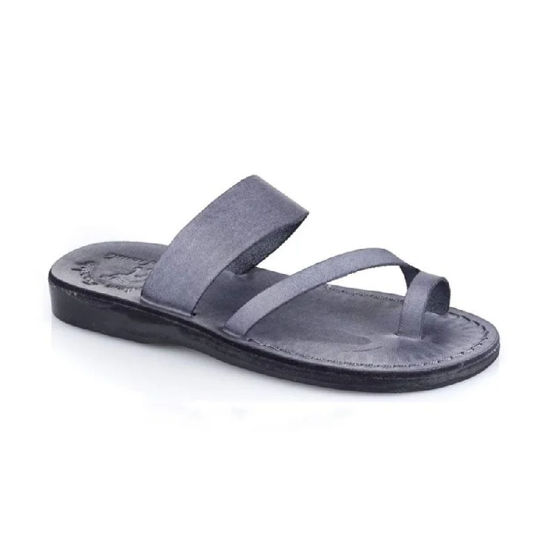 Men's sandals with a toe post designZohar - Leather Toe Ring Sandal | Grey